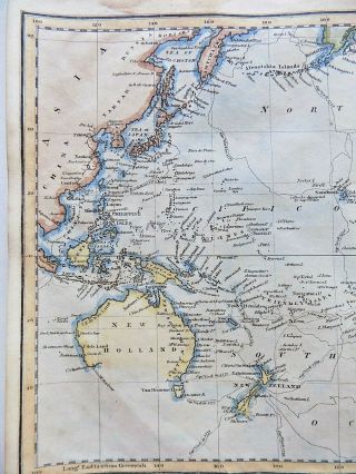 1830? Pacific Ocean Antique Map Kelly Findlay Holland Australia Cook SCARCE 2