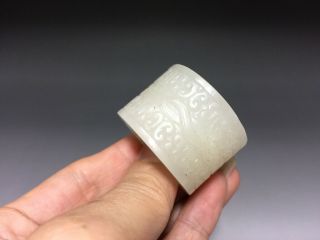 Chinese Antique 18th Century Jade Carving of Ring 12