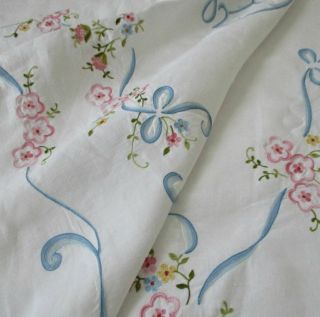 Antique French Linen Trousseau Sheet,  Pillow Cover Point De Beauvais Embroidery