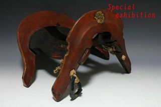 Japan Antique Edo Battle Kura Horse Saddle Abumi Yoroi Samurai Armor Katana 武将