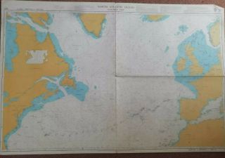 Nautical Chart 4011.  North Atlantic Ocean - Northern Part (1986).  Wall Art.