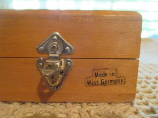 Old Vtg Brass Balance Scales Made In West Germany With Weights in Wooden Box 5