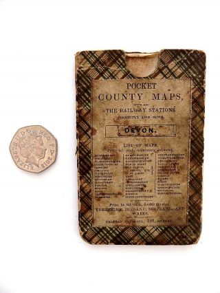 C1840 Pocket Map Devon Miniature Antique Old Chapman Hall V Scarce With Slipcase