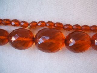 Huge Size Old Art Deco Amber Bead Necklace - Large Size - 74 grams 3