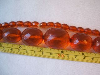 Huge Size Old Art Deco Amber Bead Necklace - Large Size - 74 grams 4