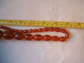 Huge Size Old Art Deco Amber Bead Necklace - Large Size - 74 grams 7