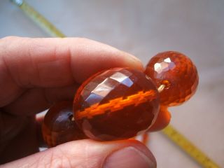 Huge Size Old Art Deco Amber Bead Necklace - Large Size - 74 grams 8
