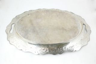 Shreve & Co Sterling Silver Scalloped Serving Tray with Floral Motif 2