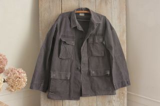 Jacket Vintage French Work Wear Coat Heavy Dark Blue Or Black W/ Pockets 1930 - 50