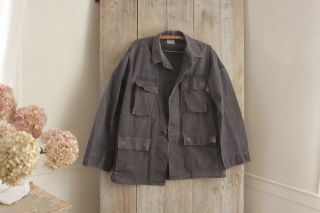 Jacket Vintage French work wear coat heavy dark blue or black w/ pockets 1930 - 50 4
