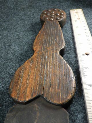 Early Sioux Indian Dag Knife Paddle Handle Old Trade Cross Attached HBC 12