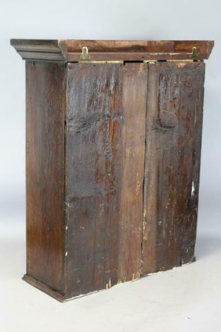 RARE 17TH C ENGLISH PILGRIM PERIOD CARVED JOINED HANGING LIVERY OR FOOD CUPBOARD 11
