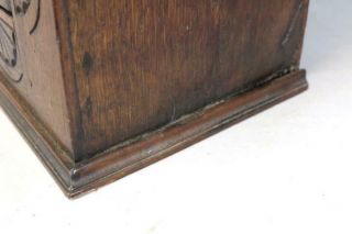 RARE 17TH C ENGLISH PILGRIM PERIOD CARVED JOINED HANGING LIVERY OR FOOD CUPBOARD 8