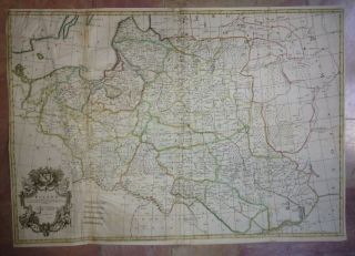 Poland C.  1750 By John Senex 18e Century Very Large Antique Engraved Map