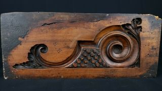 Antique Architectural Furniture Carved Wood Mold Master Carver Signed Hh Federal