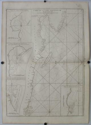 Madagascar Antongil Bay Tomatave Nosy Boraha 1775 Mannevillette Antique Chart