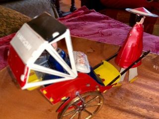 German 1900s Lehmann Mikado Family Asian Porter Rickshaw Tin Litho Wind Up Toy