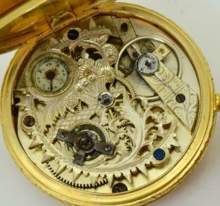Qing Dynasty Chinese 18k gild Dragon case watch.  Erotic dial,  DIGITAL SECONDS 8