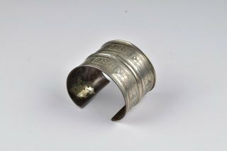 19th Century African Turareg Tribal Silver Cuff Bracelet
