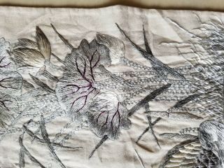 Antique Chinese Silk Hand Embroidered Panel 120x29cm (X985) 3