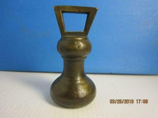 Fine Antique 1 Lb Heavy Bronze/brass Bell Shaped Balance Scale Weight