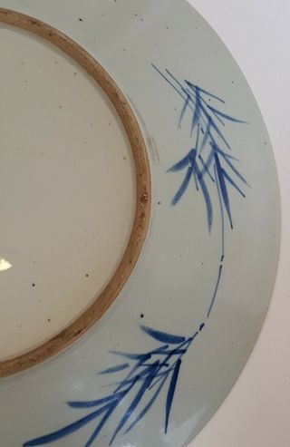 VERY LARGE ANTIQUE CHINESE PORCELAIN PRUNUS BLOSSOM BLUE & WHITE PLATE/DISH 11