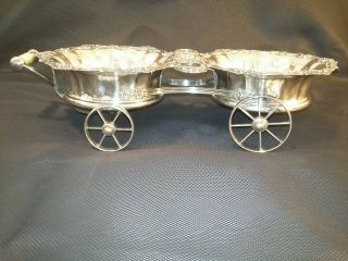 19th Century Silver Plate Wine Champagne Trolley Wagon Oversized Coasters 9