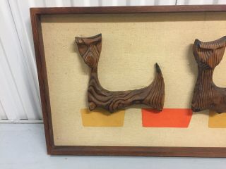 Witco vintage mid century modern 3D cats wall art. 3