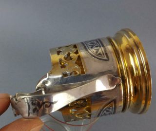 Antique Soviet Russian Silver 875 Kubachi Tea Glass Holder Podstakannik & Glass2 10
