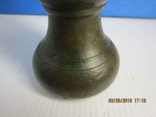 FINE ANTIQUE 4 LB HEAVY BRONZE/BRASS BELL SHAPED BALANCE SCALE WEIGHT 3