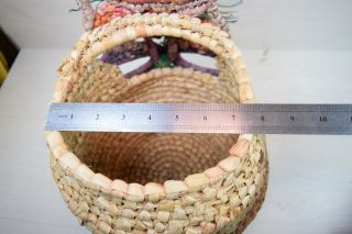Vintage Handmade Wicker Knitting Knitted Sewing Demon Ritual Mask Decoration Art 11