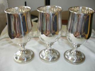 3 Vintage Towle Sterling Silver Old Master 5 7/8 " Water Goblets 268