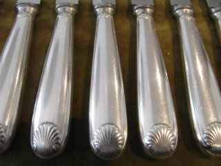 vintage french silverplate 12 dinner knives Christofle vendome pattern shells 9