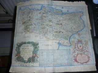 C 1800 Antique Map Of Kent,  R J C Brome,  Hand Coloured,  A Mapp Of Kent