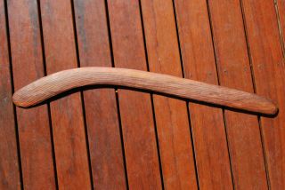 Central Australian Aboriginal Hunting Boomerang Applied Ochre Fluted Decoration