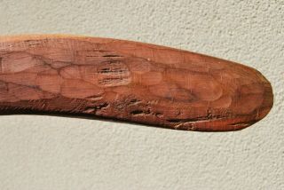 Central Australian Aboriginal hunting boomerang Applied ochre fluted decoration 5