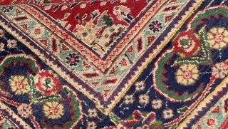 Distressed Antique Hand Knotted Oriental Persain Tabrez Wool Area Rug 10 x 7 FT 11