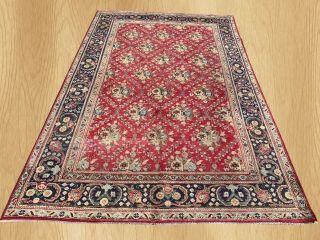 Distressed Antique Hand Knotted Oriental Persain Tabrez Wool Area Rug 10 x 7 FT 3