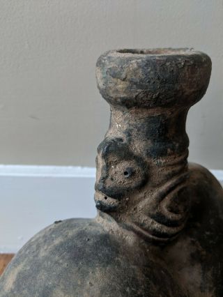 Taino Potiza Heart Shaped Vessel Pre Columbian Pottery Ceramic Vase Terracotta 9