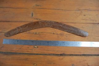 Early Aboriginal Bird & Small Game Hunting Boomerang With Incised Designs