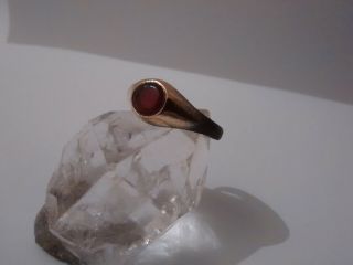 METAL DETECTOR FIND ANCIENT/ROMAN?? STIRRUP RING WITH RED STONE/GLASS ??GARNET?? 3
