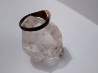 METAL DETECTOR FIND ANCIENT/ROMAN?? STIRRUP RING WITH RED STONE/GLASS ??GARNET?? 5