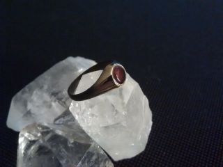 METAL DETECTOR FIND ANCIENT/ROMAN?? STIRRUP RING WITH RED STONE/GLASS ??GARNET?? 9