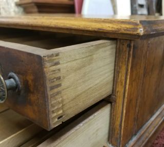 John J.  Clark Vintage Counter 2 - Drawer Spool Cabinet,  Brass Pulls 4