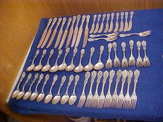 Francis I First 54 Pc Flatware Set Reed & Barton Sterling Silver Service For 9