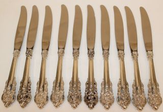 56 PC.  WALLACE GRAND BAROQUE STERLING SILVER FLATWARE SET SERVICE FOR 8 PLUS 2
