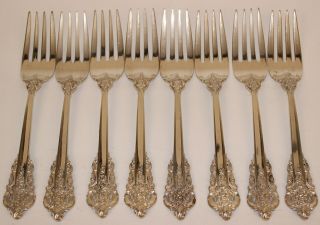 56 PC.  WALLACE GRAND BAROQUE STERLING SILVER FLATWARE SET SERVICE FOR 8 PLUS 6