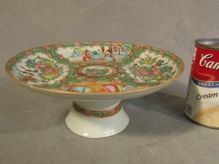 Antique Chinese Export Rose Medallion 7.  5 " Footed Plate / Compote
