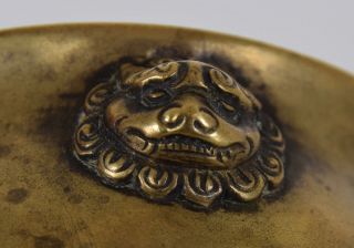Small Ming Early Qing Chinese Bronze Lion Mask Censer Incense Burner Xuande Mark 10