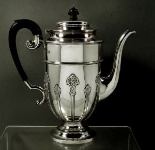 English Sterling Coffee Pot 1901 Queen Anne Manner 2